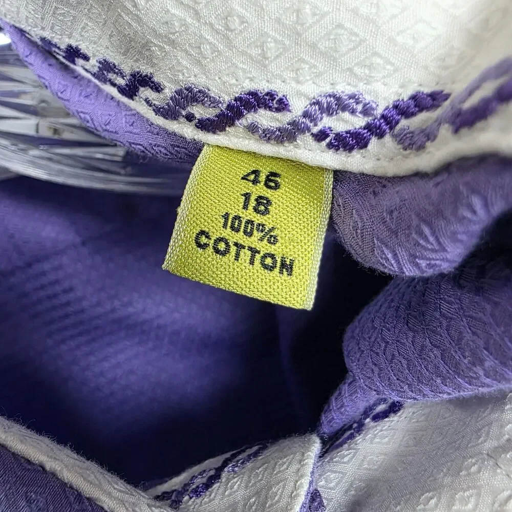 Robert Graham Men's Purple Micro Diamond Pattern Button-Up Shirt Size 18